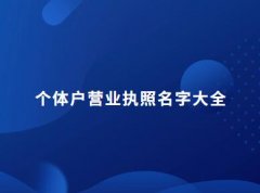 个体户营业执照名字大全266个